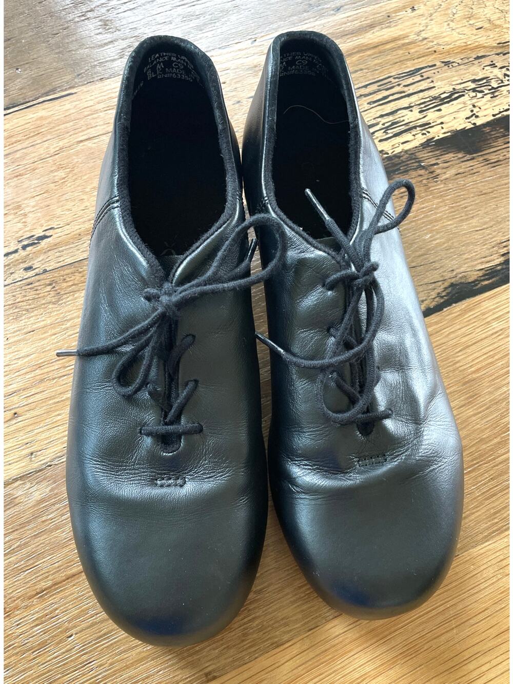 Capezio CG19 Black Cadence Teletone Tap Shoes Leather Size 8M